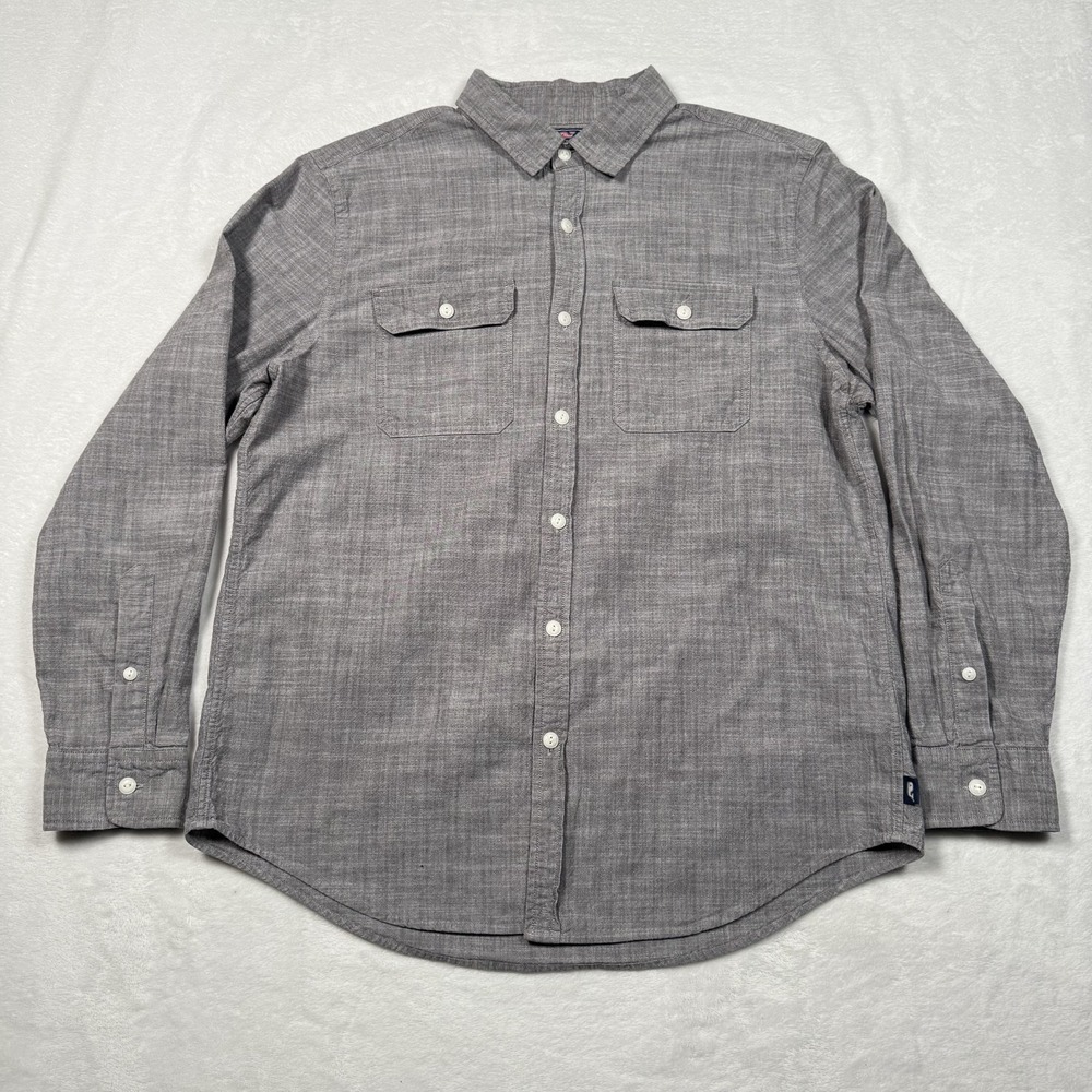 Vineyard Vines Shirt Mens‎ Large Gray Dockman Long Sleeve Casual Button Up - Picture 2 of 11